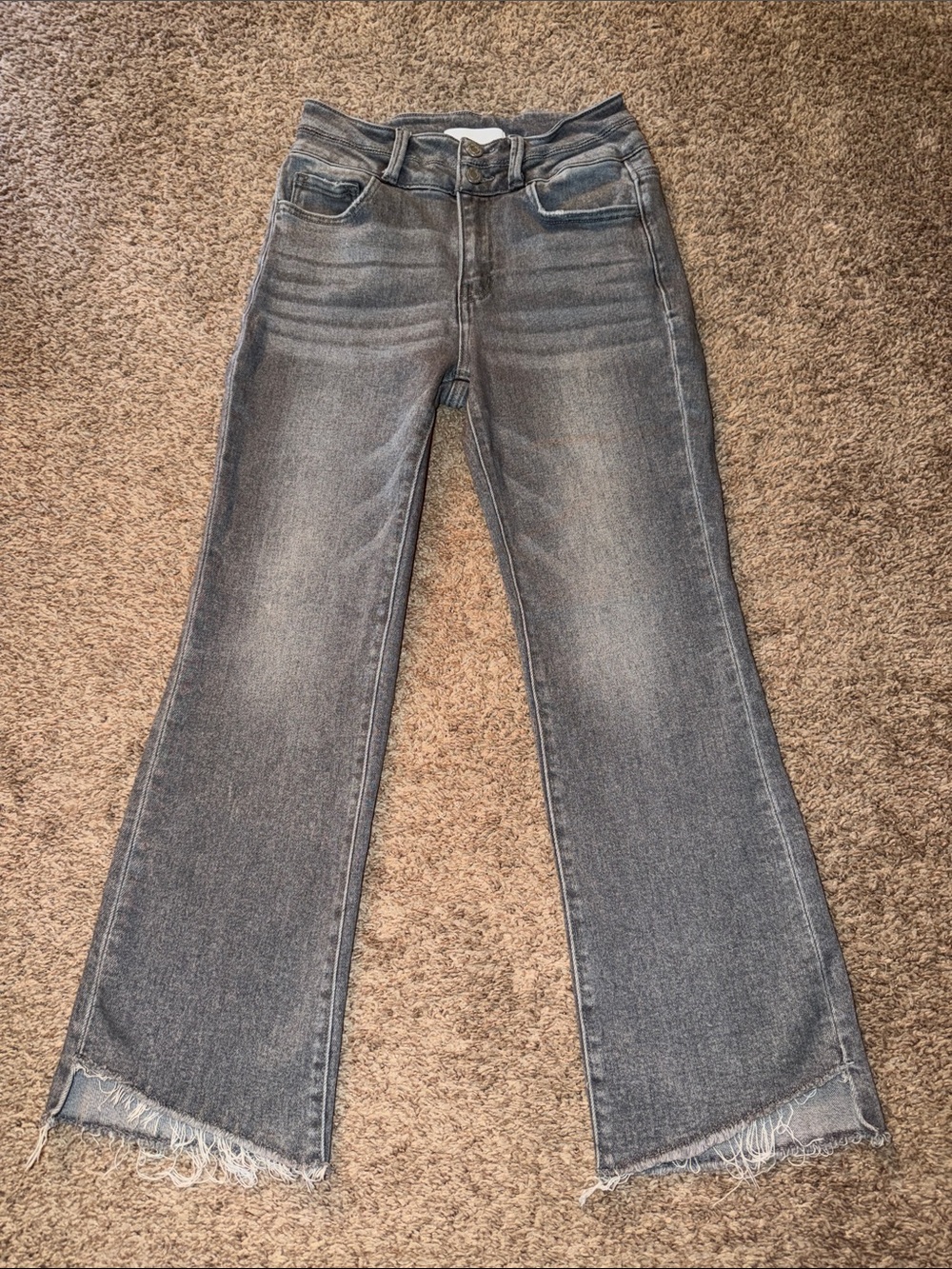Vervet Renato - High Rise Raw Slant Hem Mini Bootcut Jeans size 27